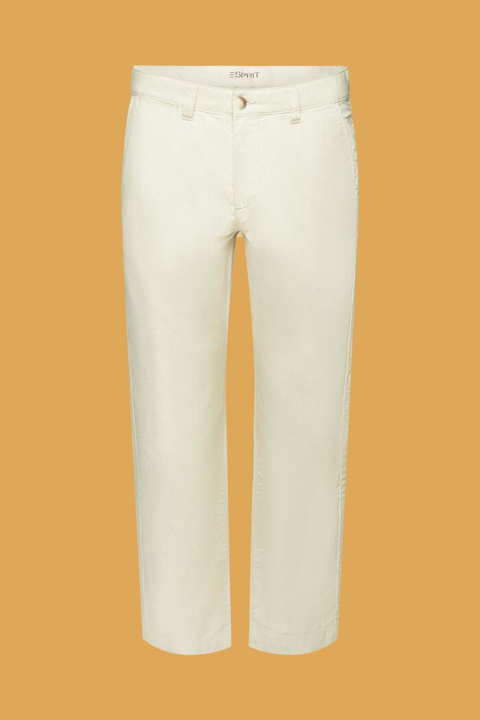 Pantalon en mélange de coton et de lin, CREAM BEIGE, detail image number 6