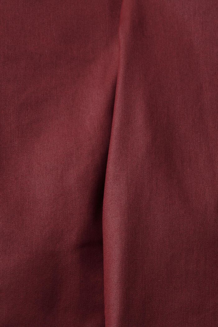 Pantalon taille haute en similicuir coupe Slim Fit, BORDEAUX RED, detail image number 6