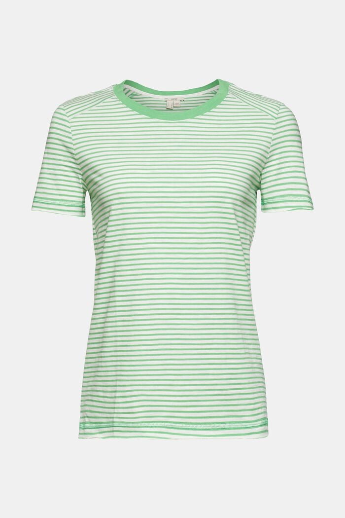 T-shirt rayé en coton, GREEN, overview
