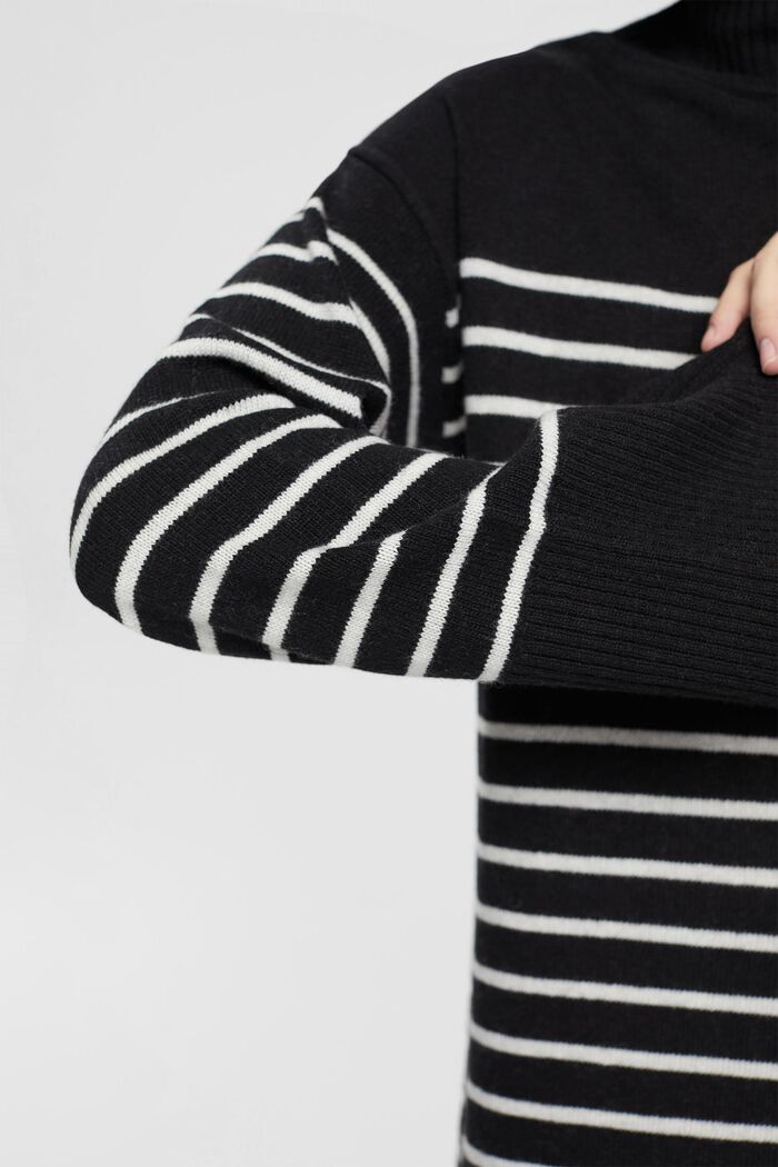 Robe tricotée en laine mélangée, LENZING™ ECOVERO™, BLACK, detail image number 2