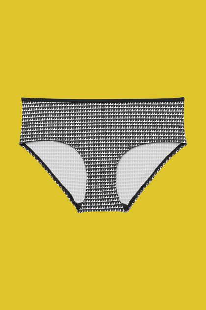 Bas de bikini taille basse à imprimé géométrique, BLACK, overview