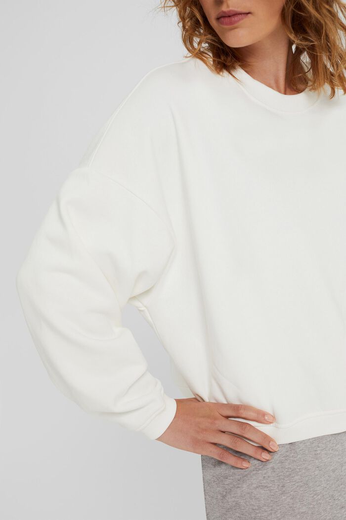 Sweat-shirt court à teneur en coton biologique, OFF WHITE, detail image number 2