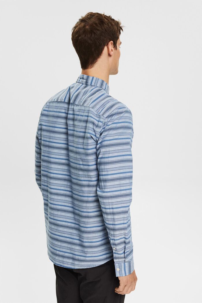 À teneur en lin : la chemise à rayures, BLUE, detail image number 3