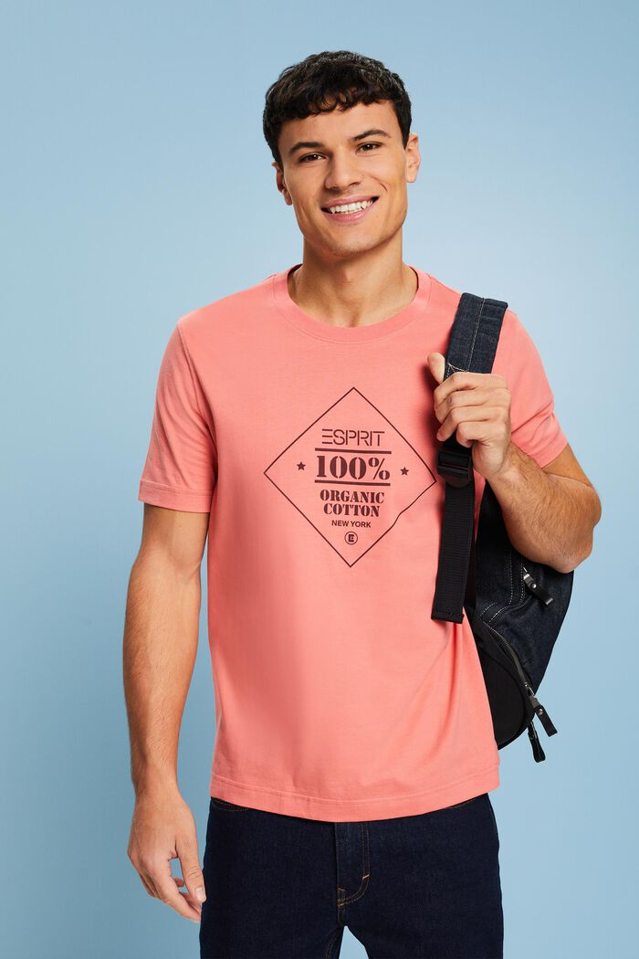 T-shirt en coton à logo imprimé, PINK, detail image number 0