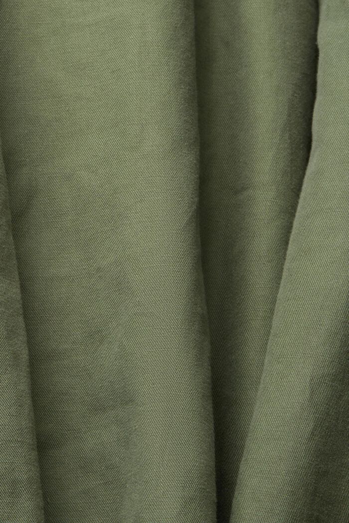 En lin mélangé : la robe-chemise à ceinture, GREEN, detail image number 4