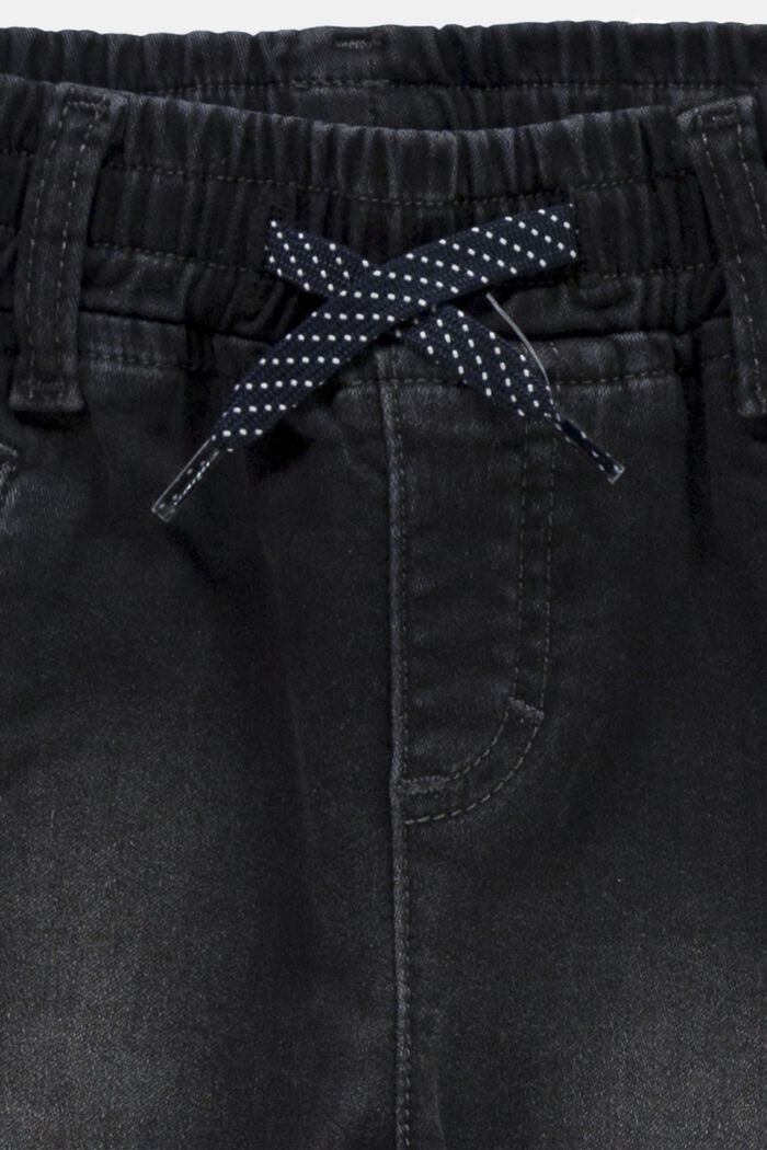 Jean à ceinture élastique dotée d'un cordon de serrage, BLACK DARK WASHED, detail image number 2
