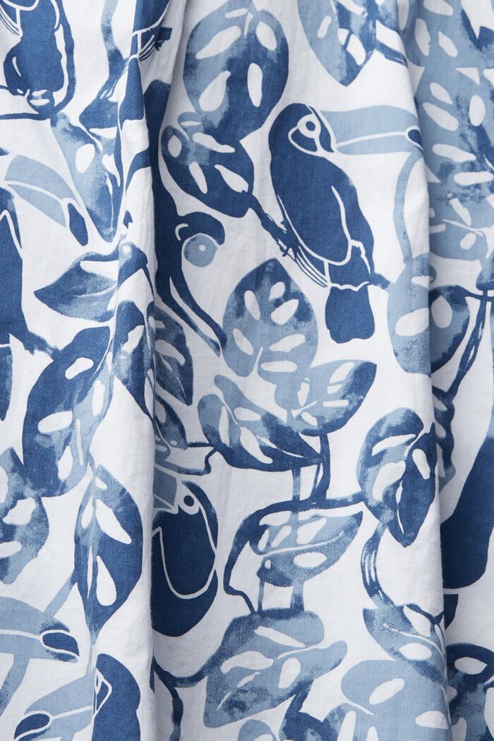 Chemise à manches courtes et imprimé tropical, 100 % coton, BLUE, detail image number 5