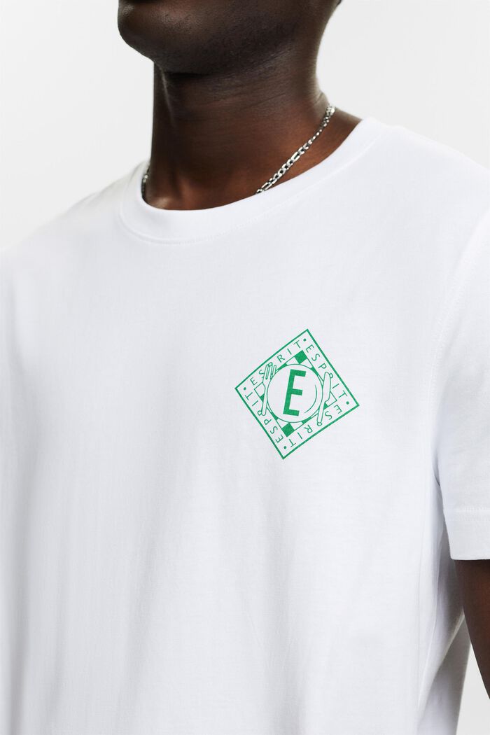 T-shirt en jersey de coton animé d’un logo, WHITE, detail image number 2