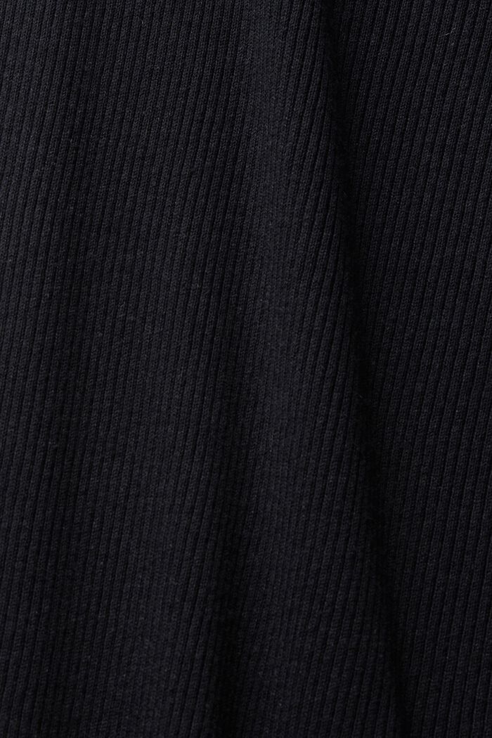 À teneur en lin : la robe longueur midi en maille côtelée, BLACK, detail image number 4