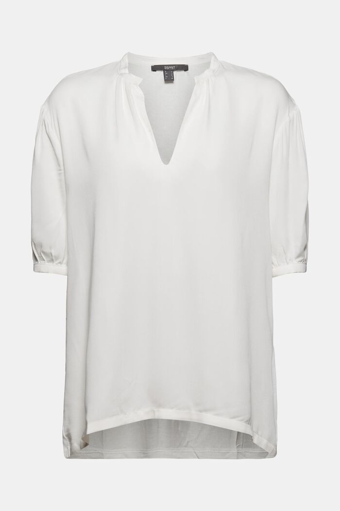 Haut façon blouse à teneur en LENZING™ ECOVERO™, OFF WHITE, detail image number 6