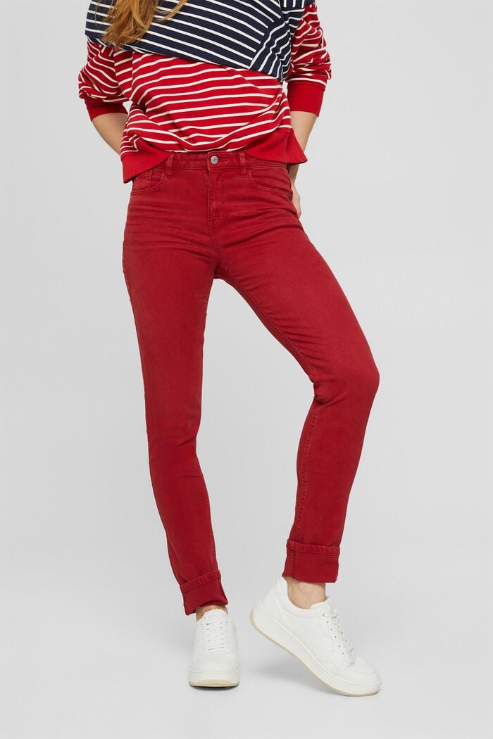 Pantalon en mélange de TENCEL™ et de coton biologique, RED, detail image number 0