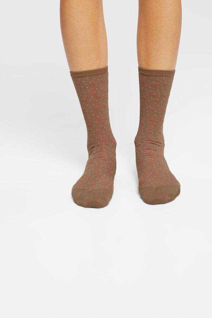 Lot de 2 paires de chaussettes, en coton biologique, BROWN, detail image number 2