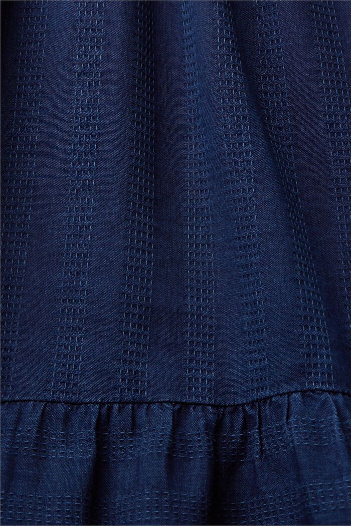 Robe longueur midi étagée en coton, NAVY, detail image number 5