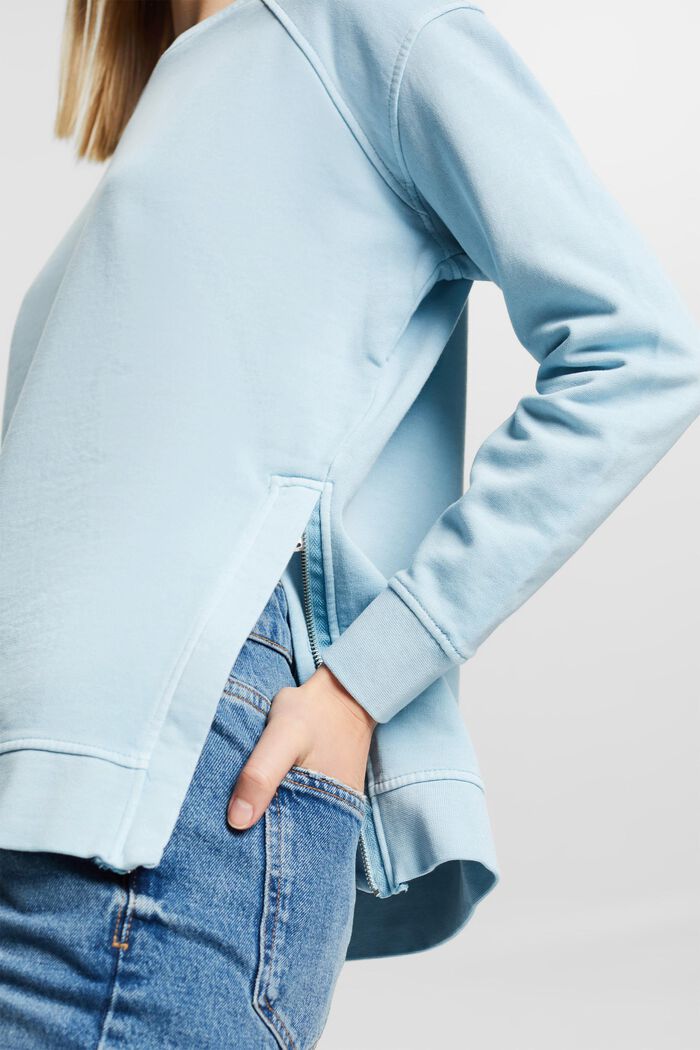 Sweat-shirt doté de zips sur les côtés, GREY BLUE, detail image number 2